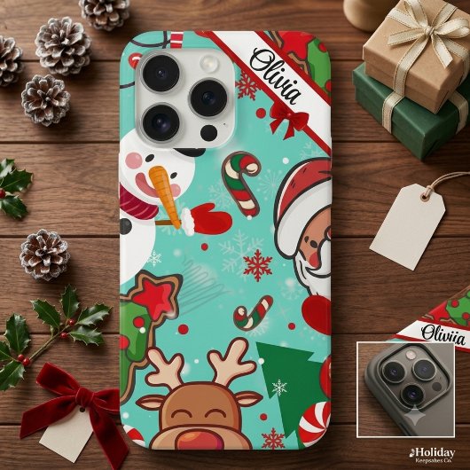 Coques Case-Mate iPhone Christmas Magic | Santa, Reindeer & Snowflakes