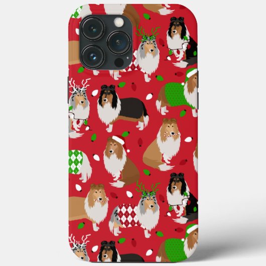 Coques Case-Mate iPhone Christmas Rough Collie (Verso)