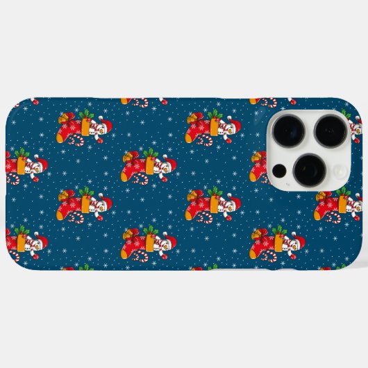 Coques Case-Mate iPhone Christmas Snowman Whimsical Pattern (Verso (horizontal))