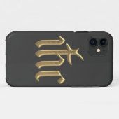 Coques Case-Mate iPhone Christogramme IHC "3-D" doré (Dos (Horizontal))