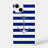 Coques Case-Mate iPhone Chrome Ancre nautique Imprimer sur les rayures mar (Verso)