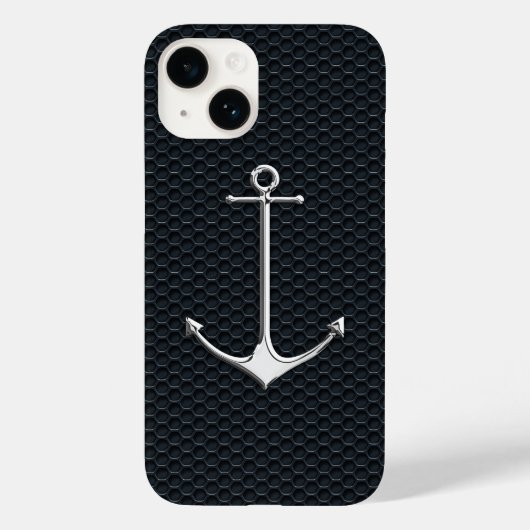 Coques Case-Mate iPhone Chrome Ancre sur Honeycombs Style de vie nautique (Verso)