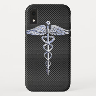 Case-Mate iPhone Case Chrome Caduceus Médicale Symbole fibre de carbone