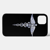 Coques Case-Mate iPhone Chrome Comme Caduceus Symbole Médicale (Verso (horizontal))