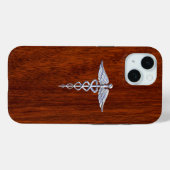 Coques Case-Mate iPhone Chrome Comme Caduceus Symbole Médicale Style Mahog (Verso (horizontal))