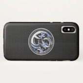 Coques Case-Mate iPhone Chrome comme Dragon Crest Carbon Impression (Dos (Horizontal))