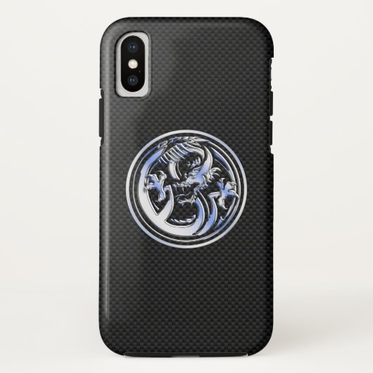 Coques Case-Mate iPhone Chrome comme Dragon Crest Carbon Impression (Dos)