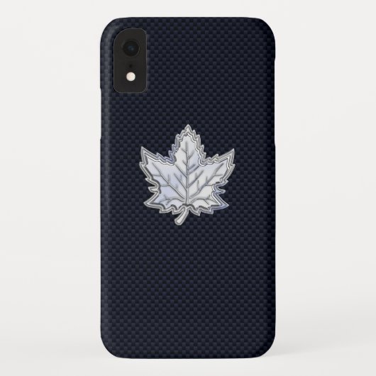 Coques Case-Mate iPhone Chrome comme feuille d'érable sur fibre de carbone (Dos)