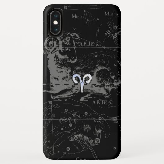Coques Case-Mate iPhone Chrome comme le symbole du zodiaque Bélier sur Hev (Dos)