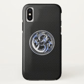 Coques Case-Mate iPhone Chrome Dragon Crest noir Carbone Fibres Impression (Dos)