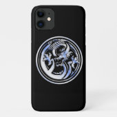 Coques Case-Mate iPhone Chrome Dragon Crest sur l'impression noir (Dos)