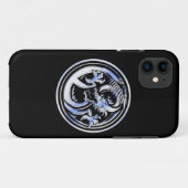 Coques Case-Mate iPhone Chrome Dragon Crest sur l'impression noir (Dos (Horizontal))