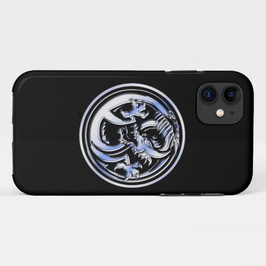 Coques Case-Mate iPhone Chrome Dragon Crest sur l'impression noir (Dos (Horizontal))