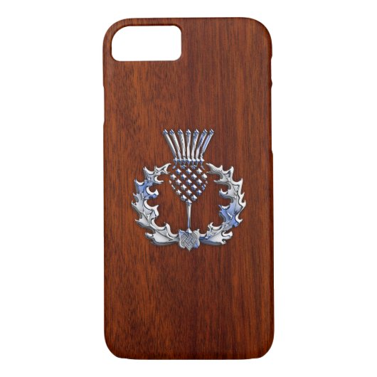 Coques Case-Mate iPhone Chrome et bois d'acajou Styles écossais Charbon (Dos)
