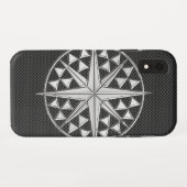 Coques Case-Mate iPhone Chrome étoile nautique sur fibre de carbone (Dos (Horizontal))