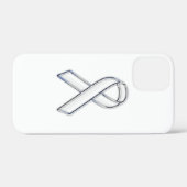 Coques Case-Mate iPhone Chrome Imprimé Ceinture Bleu Blanc Sensibilisation (Verso (horizontal))