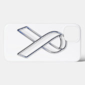 Coques Case-Mate iPhone Chrome Imprimé Ceinture Bleu Blanc Sensibilisation (Verso (horizontal))
