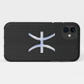 Coques Case-Mate iPhone Chrome Like Pisces Zodiac Sign on Black Skin Style (Dos (Horizontal))