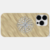 Coques Case-Mate iPhone Chrome Nautical Compass on Sandy Beach Print (Verso (horizontal))