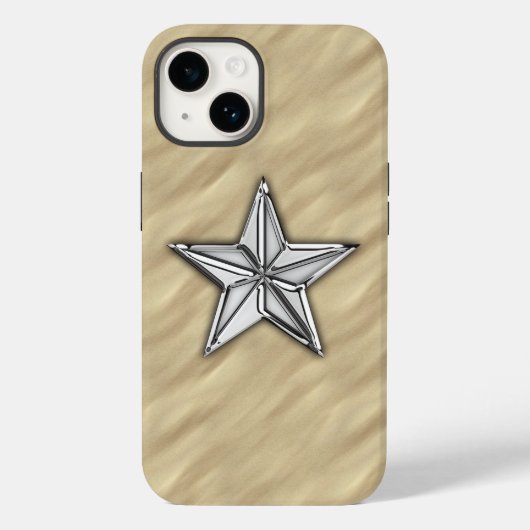 Coques Case-Mate iPhone Chrome Nautical Star sur Sandy Beach Imprimer (Verso)