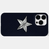 Coques Case-Mate iPhone Chrome Nautique Star sur l'impression de fibre de  (Verso (horizontal))