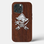 Coques Case-Mate iPhone Chrome Pirate sur Wet Mahogany Imprimer (Verso)