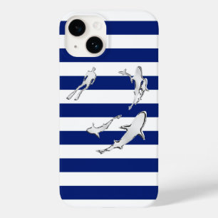 Coque Pour iPhone 14 Chrome Plongeur avec requins Imprimer sur les rayu
