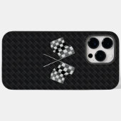 Coques Case-Mate iPhone Chrome Racing drapeaux sur À damiers cuir (Verso (horizontal))