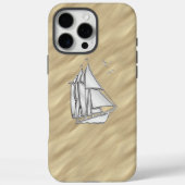 Coques Case-Mate iPhone Chrome Sailboat sur Sandy Beach Imprimer (Verso)