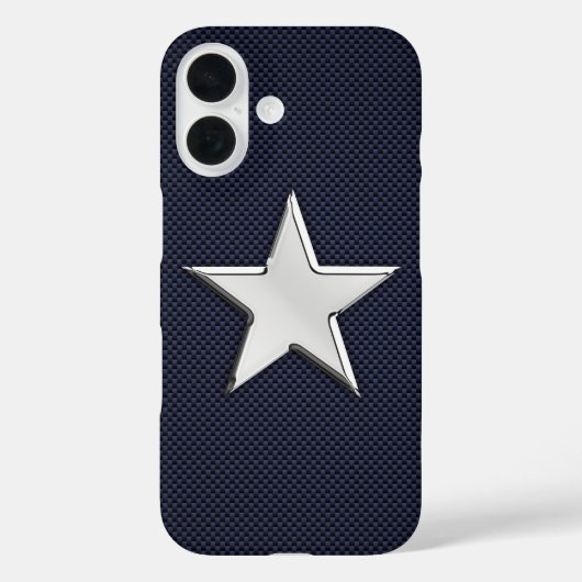 Coques Case-Mate iPhone Chrome Star sur l'impression de fibre de carbone (Verso)