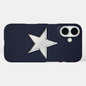 Coques Case-Mate iPhone Chrome Star sur l'impression de fibre de carbone (Verso (horizontal))