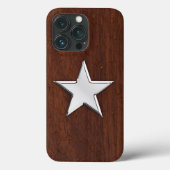 Coques Case-Mate iPhone Chrome Star sur Wet Mahogany Imprimer (Verso)