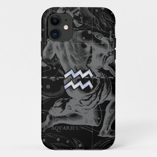 Coques Case-Mate iPhone Chrome Style Aquarius Symbole Zodiaque sur Heveliu (Dos)