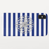 Coques Case-Mate iPhone Chrome Style Compass sur Bleu de Marine (Dos (Horizontal))