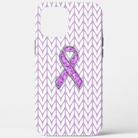Coques Case-Mate iPhone Chrome style Crystal Pink Ribbon Awareness Knit (Verso)