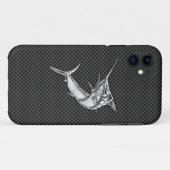 Coques Case-Mate iPhone Chrome Style Marlin on Carbon Fiber Decor (Dos (Horizontal))