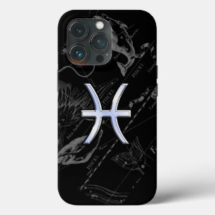 Case-Mate iPhone Case Chrome Style Pisces Symbole Zodiac sur Hevelius