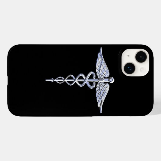 Coques Case-Mate iPhone Chrome Stylish Comme Caduceus Symbole Médicale (Verso (horizontal))