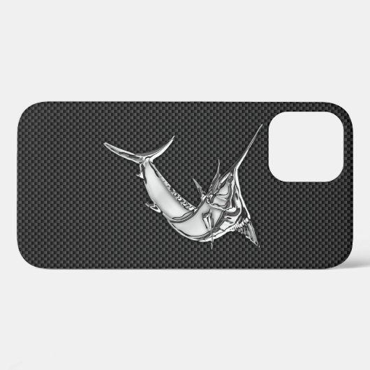 Coques Case-Mate iPhone Chromes marlin on carbon fiber (Verso (horizontal))
