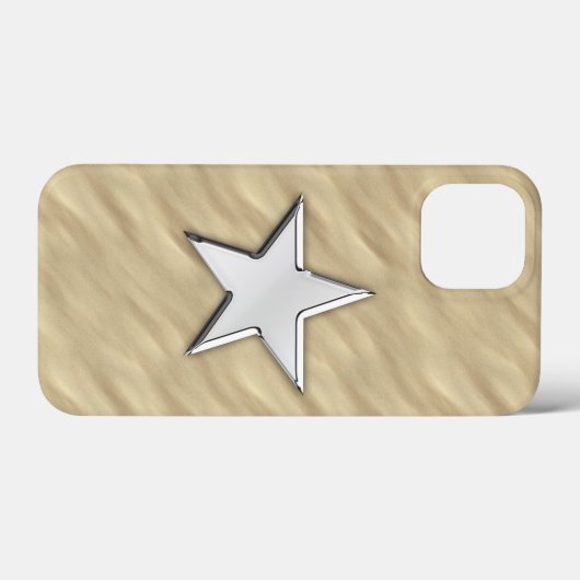 Coques Case-Mate iPhone Chromes Star on Sandy Beach (Verso (horizontal))