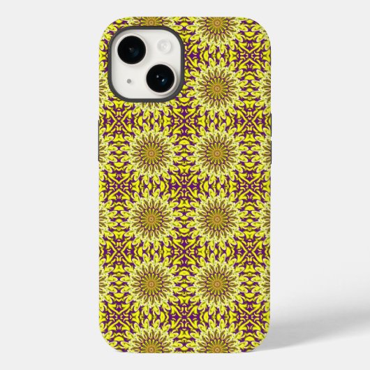 Coques Case-Mate iPhone Chrysanthème jaune Floral Purple Motif (Verso)
