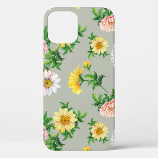 Case-Mate iPhone Case Chrysanthèmes aquarelle, motif floral transparent