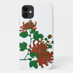 Coque Case-Mate Pour iPhone Chrysanthèmes d'araignée chinois - rouge profond