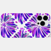 Coques Case-Mate iPhone Chrysanthèmes floraux violet rose bleu gris (Verso (horizontal))
