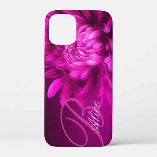 Coques Case-Mate iPhone Chrysanthemum prune violette nom personnalisé et i (Verso)
