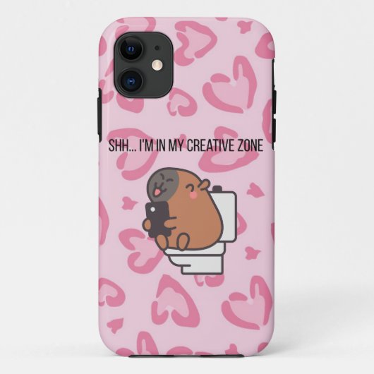 Coques Case-Mate iPhone Chut… Je suis dans ma zone créative | Capybara drô (Dos)