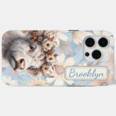Coques Case-Mate iPhone Chute Florale Vache Highland (Verso (horizontal))