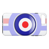 Coques Case-Mate iPhone cible de mod 3d sur les lignes bleues et rouges (Dos (Horizontal))