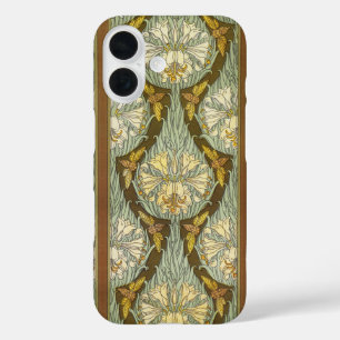 Coques iPhone 16 Cicadas & Lilies, Insectes Plante Floral Art Nouve