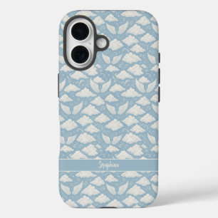 Coques iPhone 16 Ciel Bleu Ailes d'Ange Blanches et Nuages Célestes
